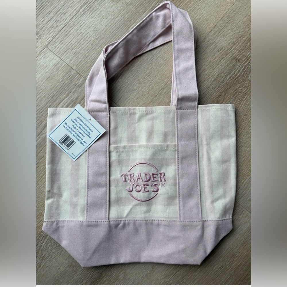 Trader Joe’s mini Pink Stripe Canvas Tote Bag
